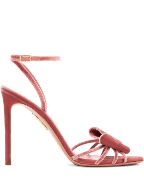 Aquazzura 105mm bow-embellished stiletto sandals Pink BKTHIGS0VEL