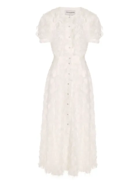 POST MERIDIEM button-up midi dress Neutrals MIDILENGTHDRESSWITHBUTTONS