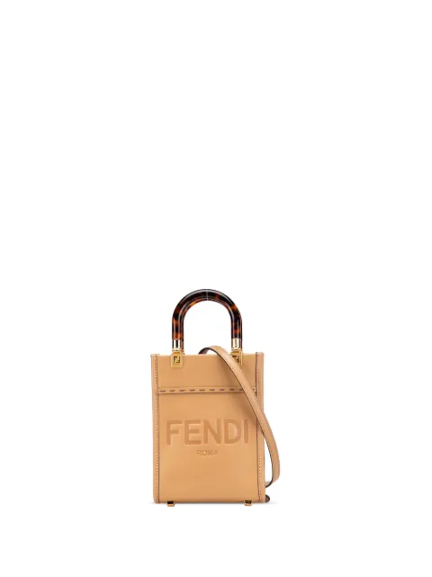 Fendi Pre-Owned 2010-2025 Mini Leather Sunshine Shopper Tote satchel Brown 2Q8JME56975DRCNK