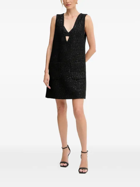 LUISA SPAGNOLI V-neck patch-pocket mini dress Black 542368