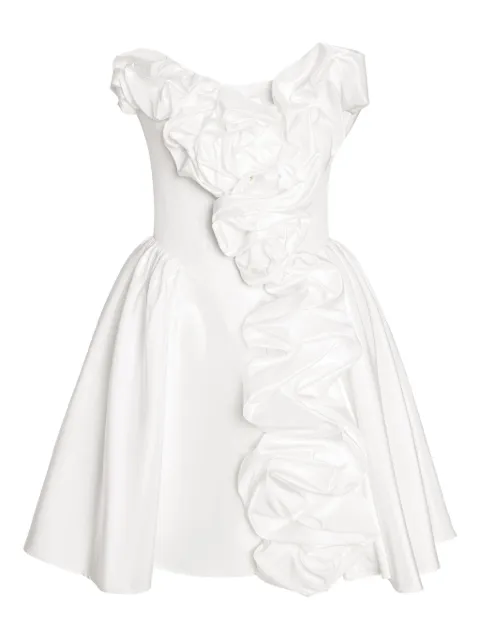 POST MERIDIEM corset ruffled mini dress White MINIDRESSWITHCORSETANDGATHERING