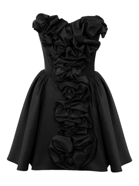POST MERIDIEM corset ruffled mini dress Black MINIDRESSWITHCORSETANDGATHERING