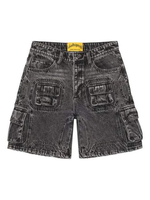 GODSPEED Octagon cargo denim shorts Grey OMEGZE26