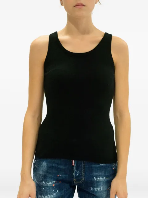 LA ROSE scoop-neck sleeveless tank top Black GDC22806C