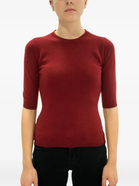 LA ROSE three-quarter-sleeve cashmere sweater Red GDC22805C