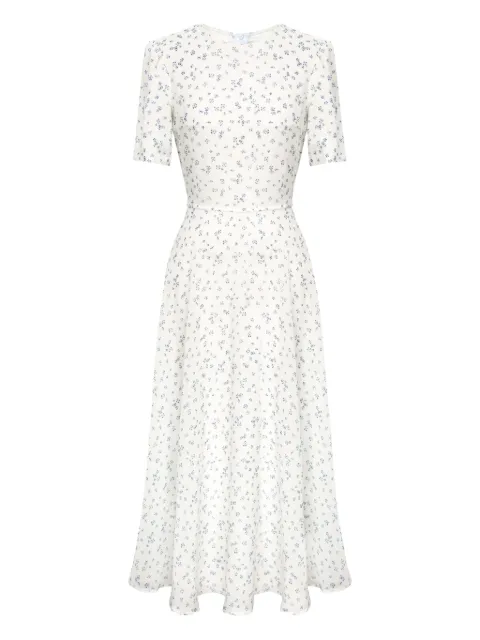 POST MERIDIEM short-sleeve floral midi dress White SHORTSLEEVEFLORALMIDIDRESS