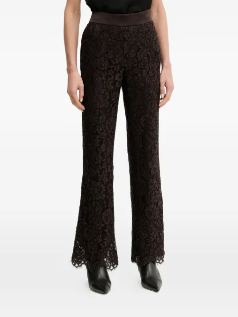 LUISA SPAGNOLI Otago floral-lace flared trousers Brown 542346