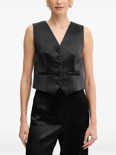LUISA SPAGNOLI Scolaro buttoned V-neck waistcoat Black 542471