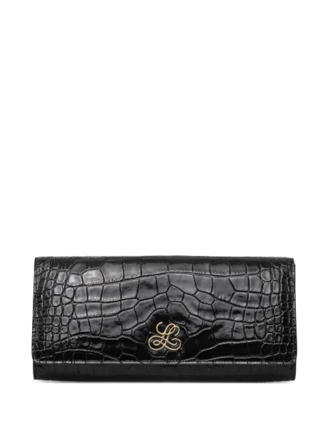 LUISA SPAGNOLI croc-effect logo-detail clutch bag Black 542509