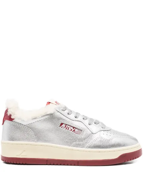 Autry Medalist shearling sneakers Silver AULWPX03