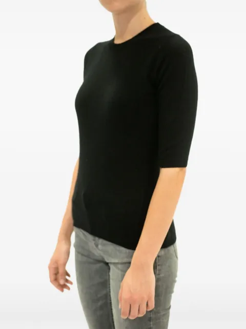 LA ROSE crew-neck cashmere T-shirt Black GDC22805C