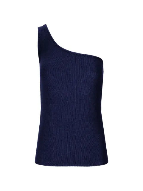 LA ROSE one-shoulder knitted top Blue 1223