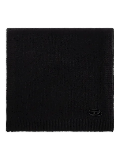 Diesel logo-plaque wool scarf Black A196910KCAE