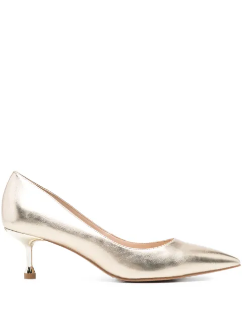 LIU JO 55mm pointed-toe kitten-heel pumps Gold SF5015EX02904178
