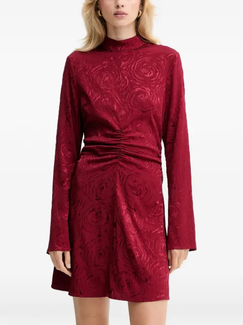 Gestuz roses gathered-detail mini dress Red 10910606