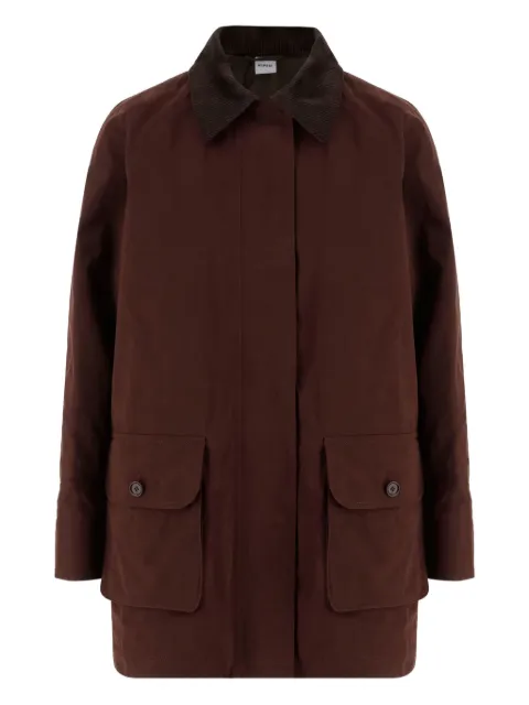 ASPESI contrast-collar patch-pocket coat Brown 1241E550I501304