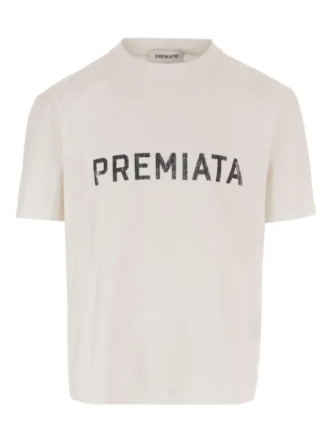 Premiata logo-print graphic-print T-shirt Neutrals PA1030WHITE