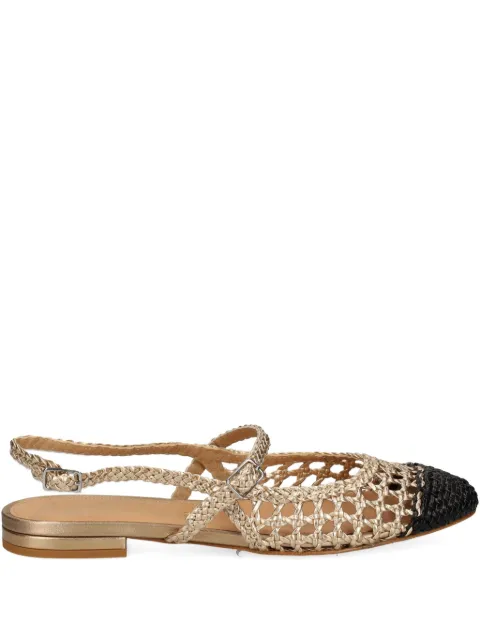 Chantal woven-effect slingback flat pumps Neutrals 2623