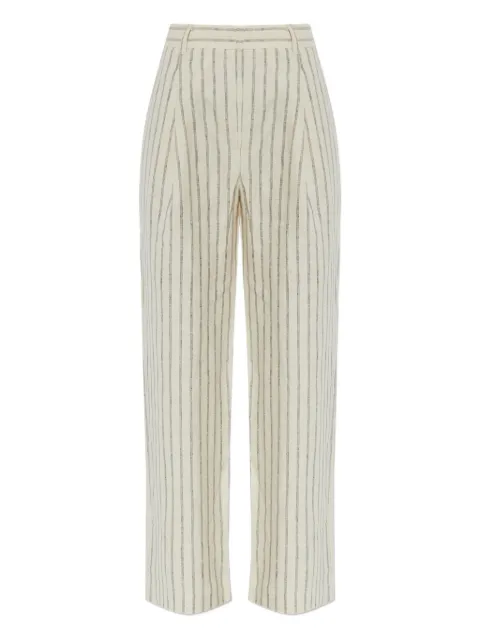 Posse pinstripe pleated trousers Neutrals PS1602
