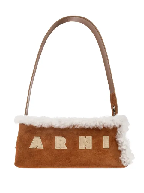 Marni faux-shearling appliqué shoulder Brown SBMP0248Q1P8679
