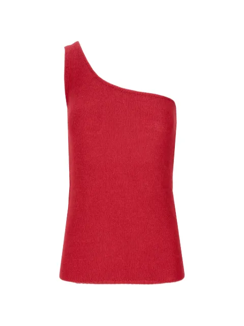 LA ROSE one-shoulder knitted top Red 1223