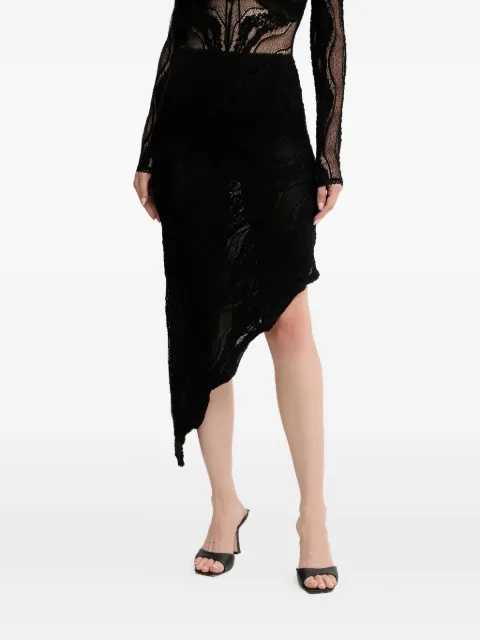 Charo Ruiz Ibiza asymmetric lace skirt Black 257402