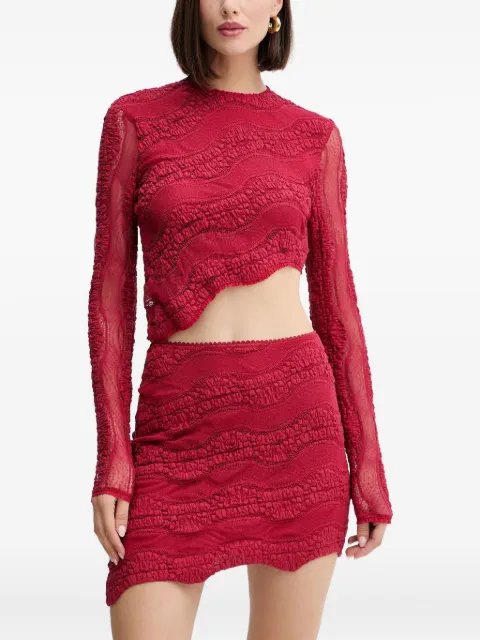 Charo Ruiz Ibiza long-sleeve asymmetrical T-shirt Red 257103