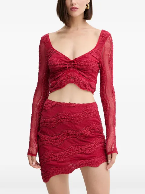 Charo Ruiz Ibiza Briny drawstring top Red 257101