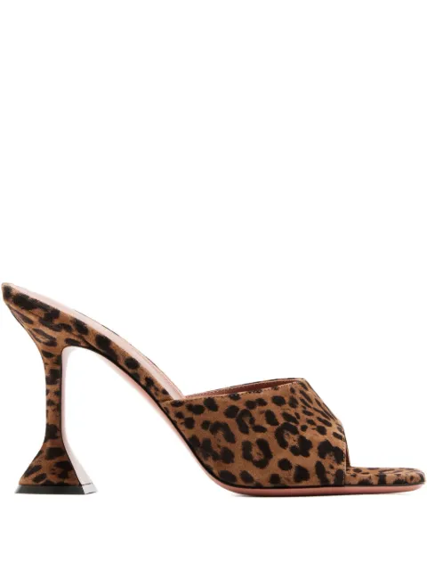 Amina Muaddi 95mm leopard-print heeled sandals Brown 15S365749LUP
