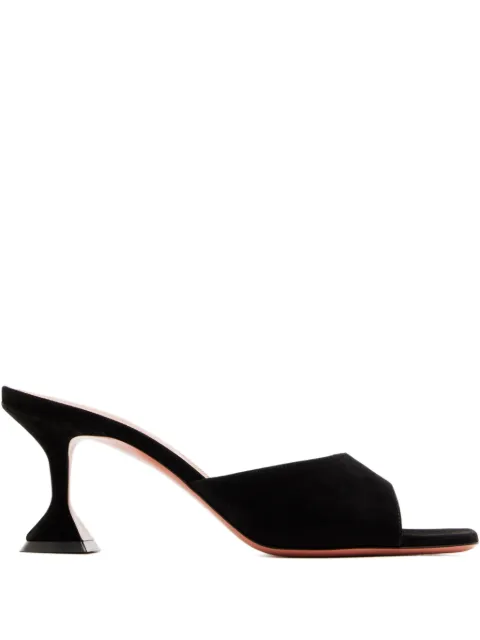 Amina Muaddi flared-heel suede mules Black C9S332724LUP