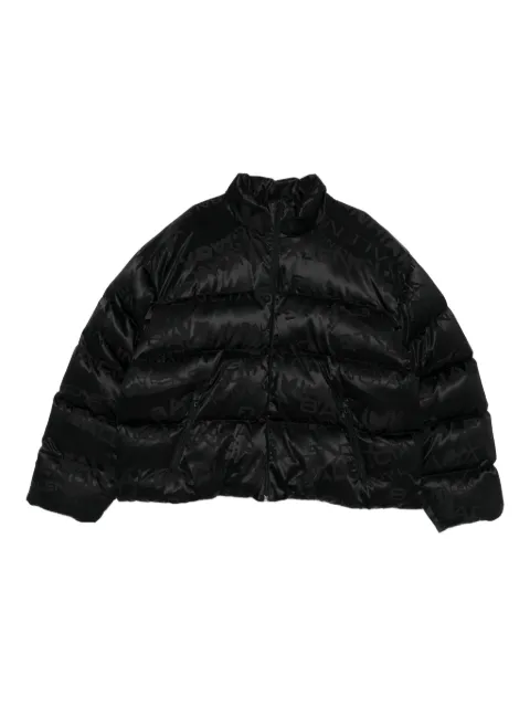 Balenciaga logo-pattern quilted jacket Black 850845TTQ13