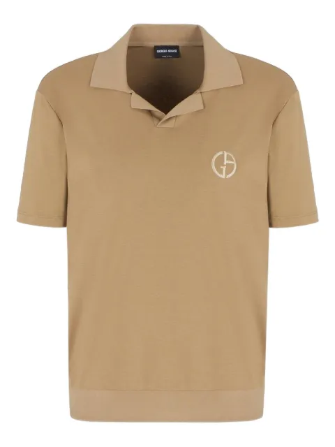 Giorgio Armani logo-embroidered T-shirt Neutrals GM001244TE11706