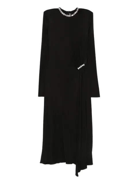 David Koma crystal-embellished draped dress Black PF25DK92D