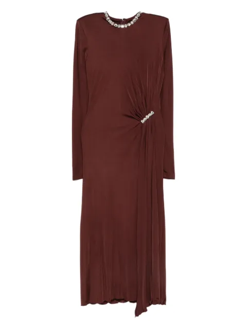 David Koma crystal-embellished draped dress Red PF25DK92D