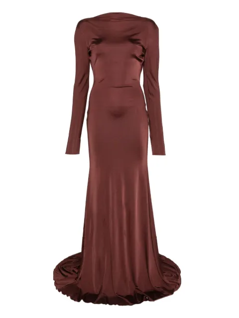 David Koma long-sleeve open-back dress Red PF25DK07DL