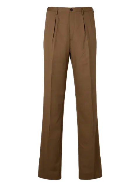 slowear pleated cotton-blend trousers Brown 1T009110168