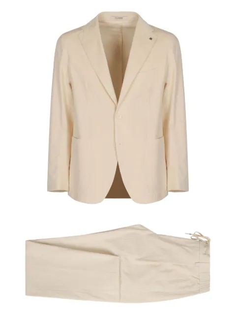 Tagliatore two-button textured-effect suit Neutrals ADAKAR22K14300009