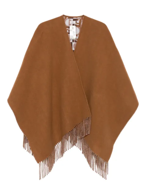 FENDI fringe-detail cape Brown FXX808AYKT