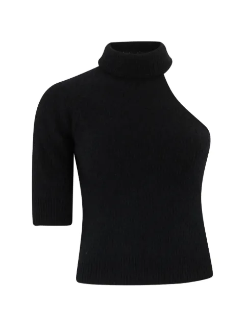Roberto Collina one-shoulder roll-neck sweater Black A01379