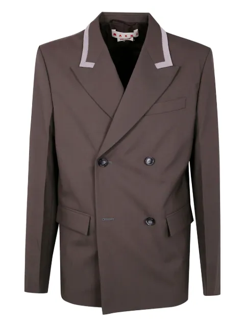 Marni double-breasted wool jacket Brown GUMU0148QSTW839