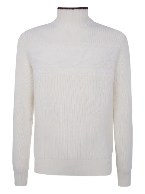 Zegna cable-knit high-neck sweater White UGM59A2GCT420