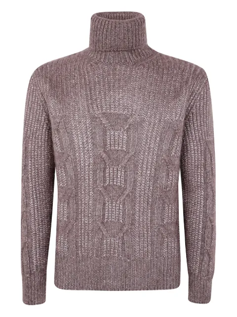 Zegna cable-knit turtleneck sweater Brown UGH35A2120