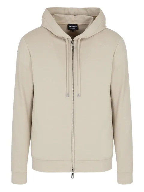 Giorgio Armani zip-up hoodie Neutrals 3GSB53SJKEZ