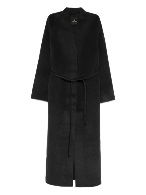 ANINE BING self-tie wool-cashmere coat Grey A0111693
