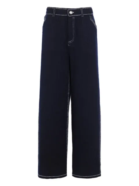Barrie contrast-stitch wool trousers Blue C85647221