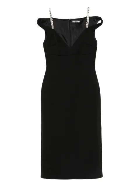 David Koma crystal-embellished midi dress Black PF25DK52D