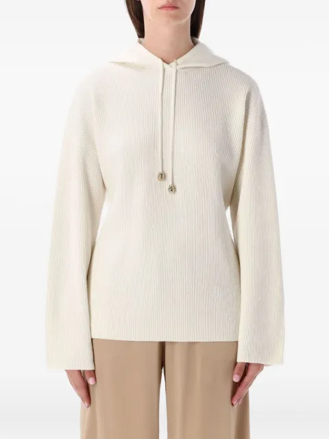 Fabiana Filippi ribbed hoodie Neutrals MAD225F738N12825