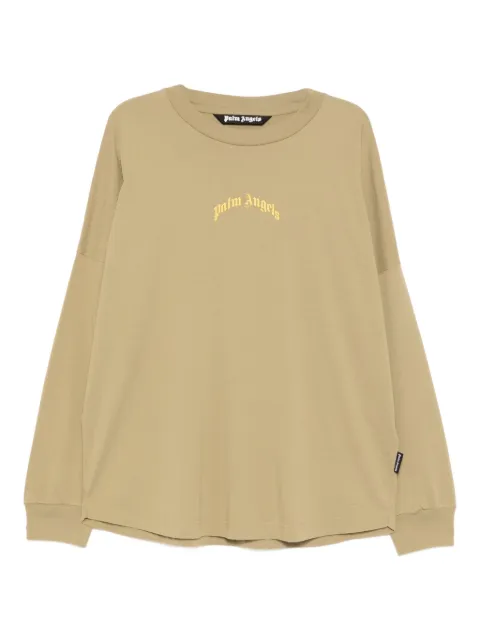 Palm Angels logo-print T-shirt Green PMAB059F25JER0015818
