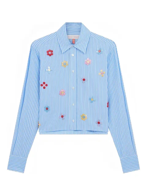 Mira Mikati stripe sequin-embellished shirt Blue SHT014AAW25