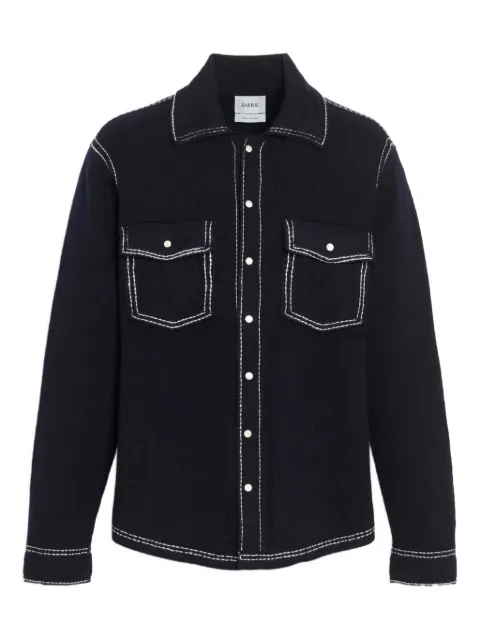 Barrie contrast-stitch pocket shirt jacket Blue C85209221